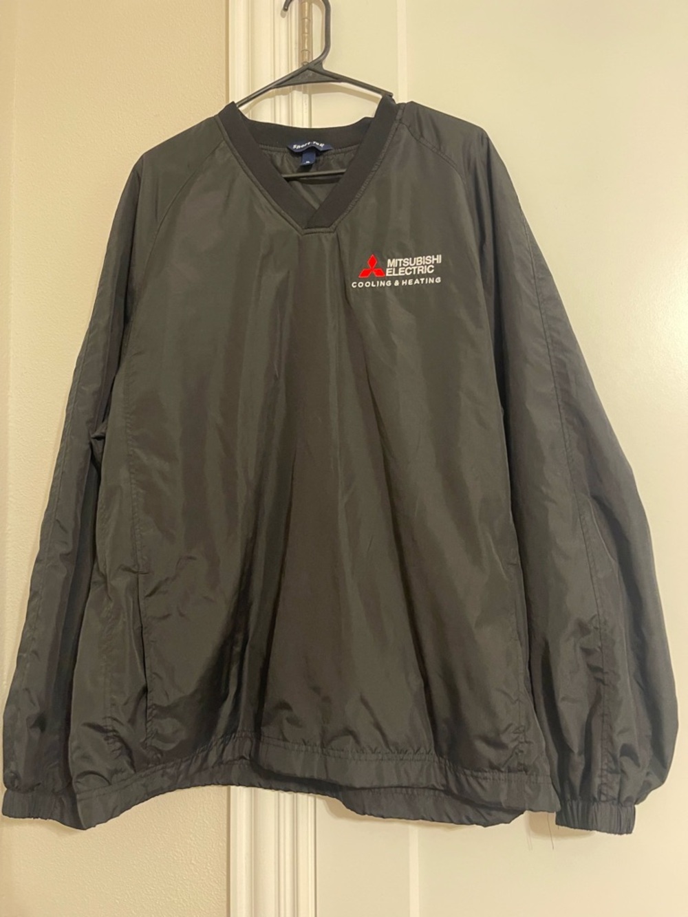 Sport-Tek Black Windbreaker With Red Mitsubishi Logo